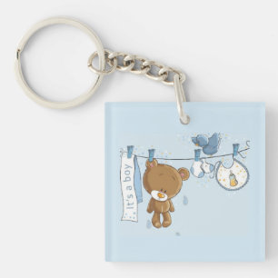 Baby Boy Teddy Bear Baby Key Ring