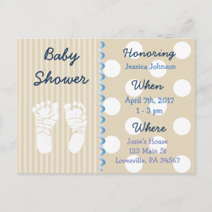 Baby Boy Teddy Bear Baby Shower Invitation Postcard