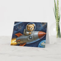 Baby Boy Teddy Bear In a Rocket