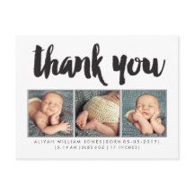 Baby Boy Thank You 3 Photo Frame Postcard