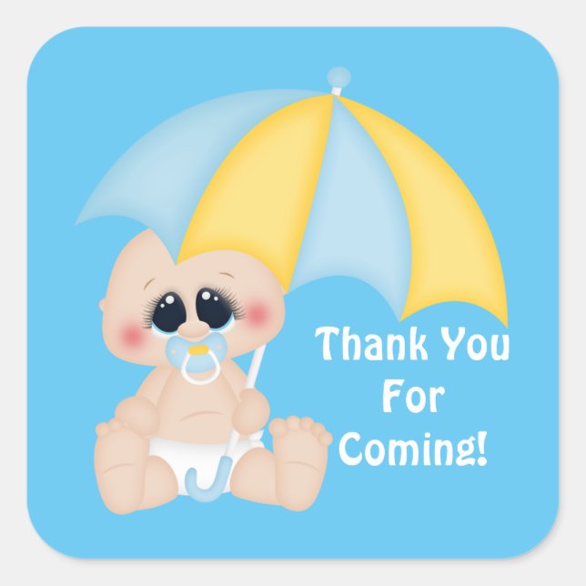 baby boy thank you sticker (Front)