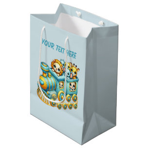 Baby boy train customisable medium gift bag