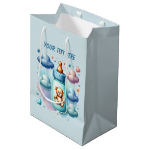 Baby boy train customizable medium gift bag