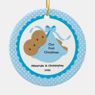 Baby Boy Twins Baby's First Christmas Ornament