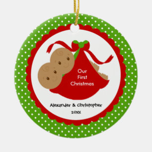 Baby Boy Twins Baby's First Christmas Ornament