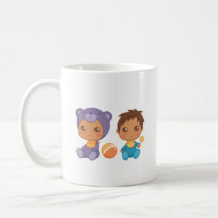 Baby Boy Twins Bear Jumpsuit Coffee Mug