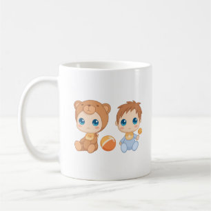 Baby Boy Twins Bear Jumpsuit Coffee Mug