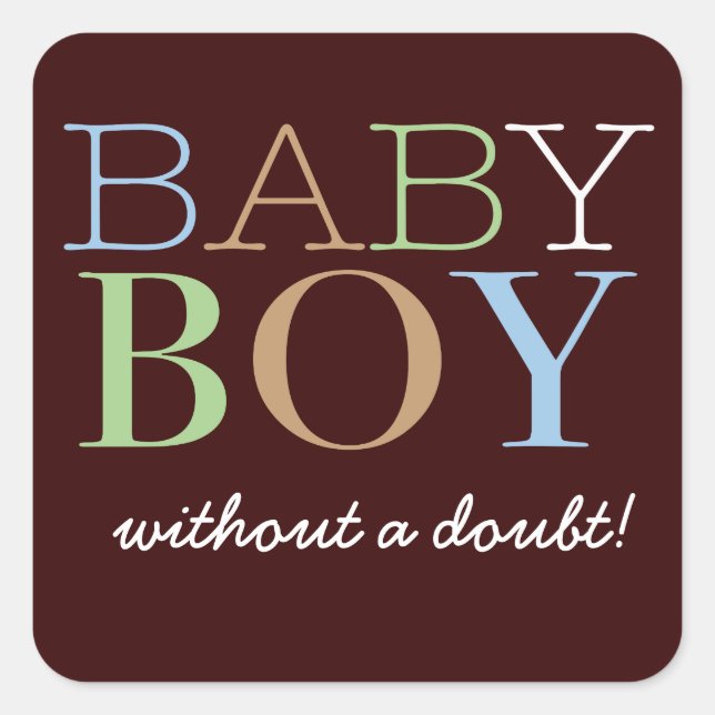 Baby Boy Vote Sticker for Gender Reveal Party (Front)
