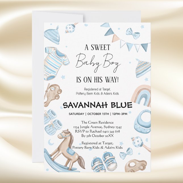 Baby Boy Welcome Party Invitation (Creator Uploaded)