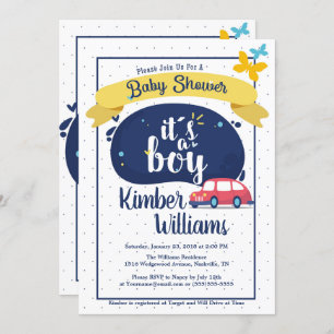 Baby Boy Welcome Shower Invitation