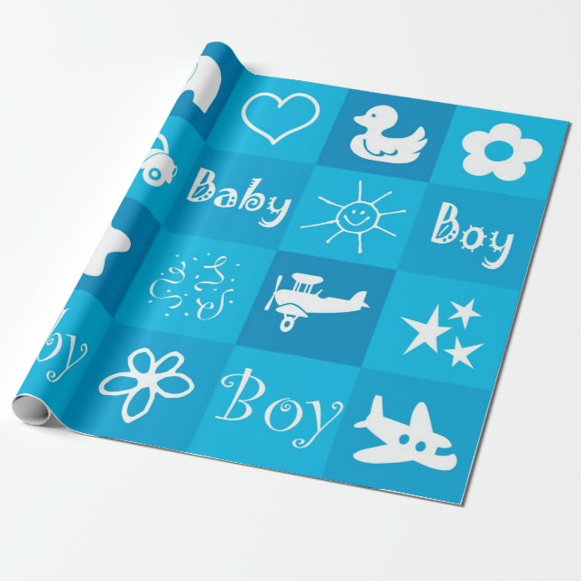 Baby boy wrapping paper (Unrolled)