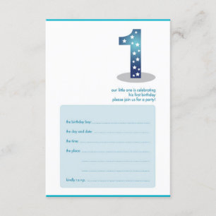 baby boy's 1st birthday design invitation