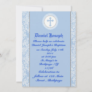 Baby Boys Baptism/Christening Invitation