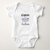 Baby Boy's Captain Marine Origami Paper Boat Name