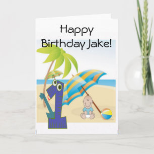 Baby Boy's First Birthday Card