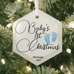 Baby Boy's First Christmas Ornament - Personalised