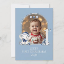 Baby Boys First Christmas photograph Flat**
