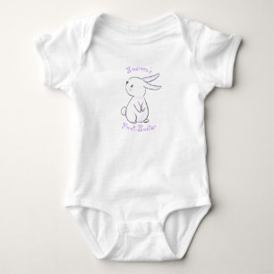 Baby boy's first Easter with cute bunny purple Bodysuit