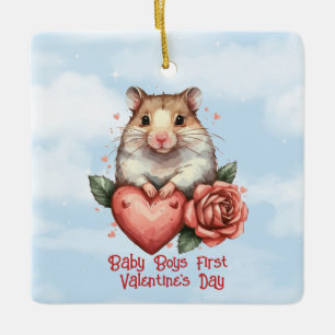 Baby Boys First Valentine's Day Ceramic Ornament