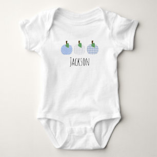 Baby Boys Light Blue Pumpkin Trio Bodysuit