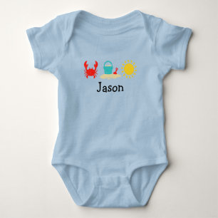 Baby Boys Watercolor Beach Trio Bodysuit