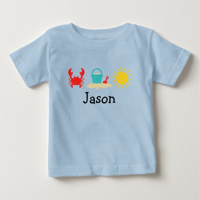 Baby Boys Watercolor Beach Trio T-Shirt (Front)