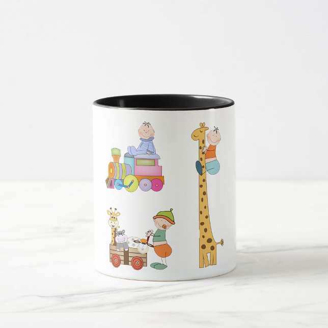 Baby Boys with Nursery Train Giraffe and Wagon  Mug (Creator Uploaded)