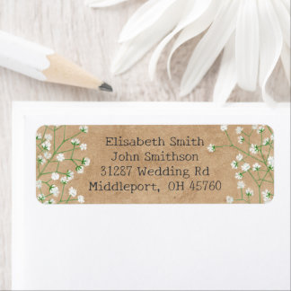 Baby Breath Floral Rustic Boho Cute Return Adress Address Label