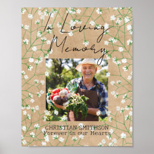 Baby Breath Floral Rustic In Loving Memory Wedding Poster