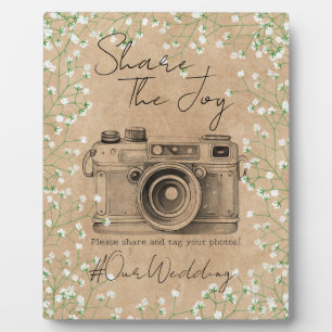 Baby Breath Flowers Social Media Photo Add Hashtag Plaque