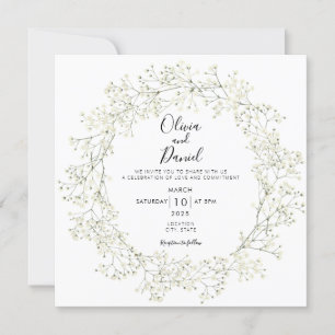 Baby Breath Flowers Wedding Invitation