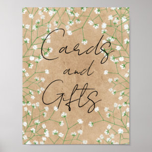 Baby Breath Watercolor Floral Rustic Boho Wedding Poster