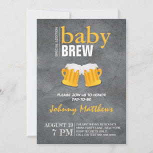 Baby Brew Beer Celebration For Dad to Be Invitation