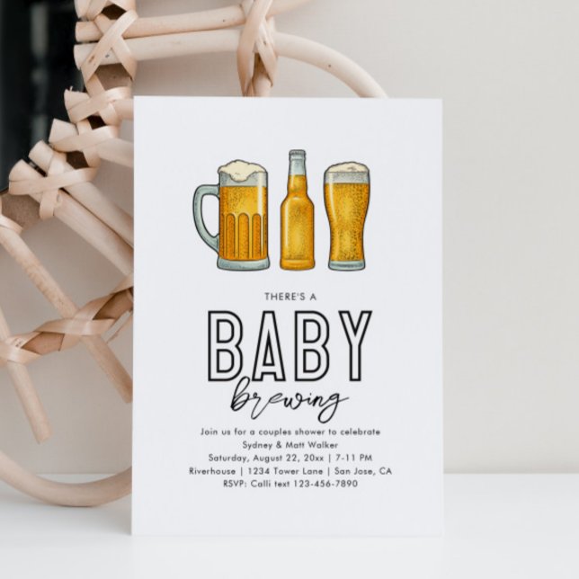 Baby Brewing Baby Shower Invitation  (Creator Uploaded)