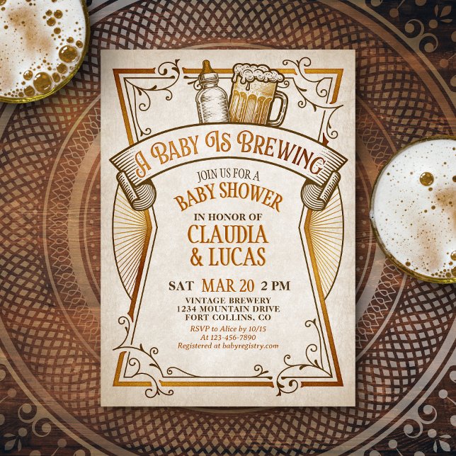 Baby Brewing Baby Shower Invitation (Creator Uploaded)