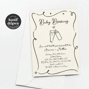 Baby Brewing Beer Couple Shower Invitation