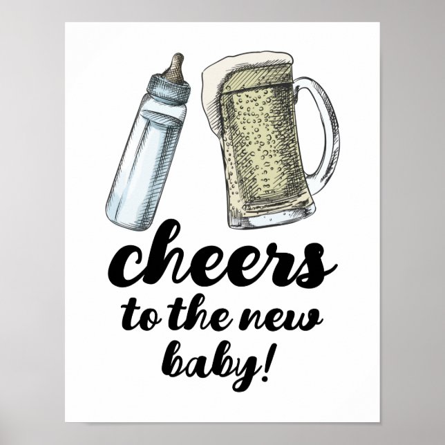 Baby Brewing Cheers to the New Baby Sign (Front)