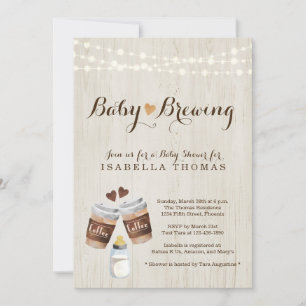 Baby Brewing Coffee Baby Shower Invitation