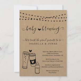Baby Brewing Couple's Gender Neutral Baby Shower Invitation