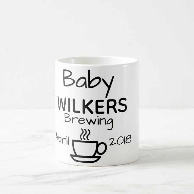 baby brewing expecting pregnancy coffee mug (Center)