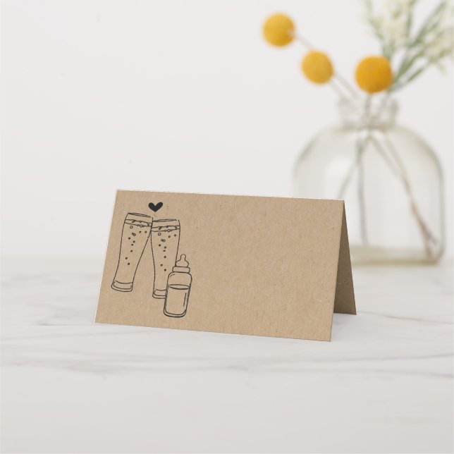 Baby Brewing Folded Tent Style Place Card (Front)
