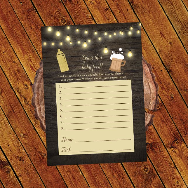 Baby Brewing Gold Guess The Baby Food Shower Game Invitation (Creator Uploaded)