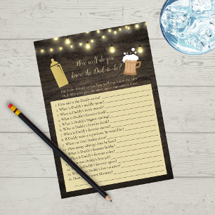 Baby Brewing Gold Who Knows Dad-To-Be Best Game Invitation