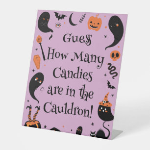 Baby Brewing Halloween Baby Shower Guess How Many  Pedestal Sign