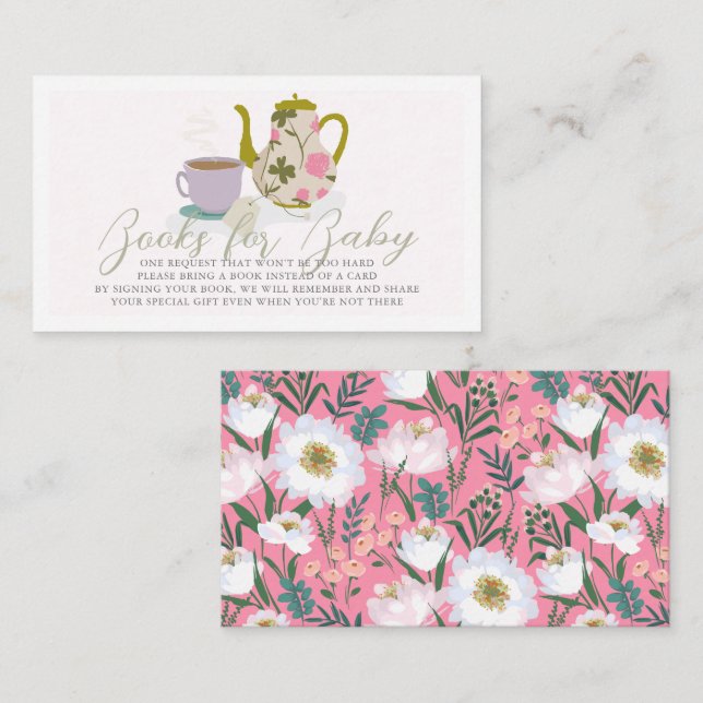 Baby Brewing Pink Floral Teaset Books for Baby Enclosure Card (Front/Back)
