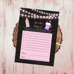 Baby Brewing Pink Guess The Baby Food Shower Game Invitation