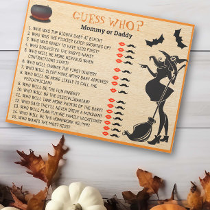 Baby Brewing Shower Halloween Witch Guess Who Notepad
