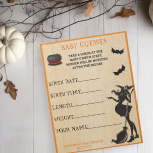 Baby Brewing Shower Halloween Witch Guesses Game Notepad