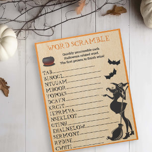 Baby Brewing Shower Halloween Witch Scramble Game Notepad