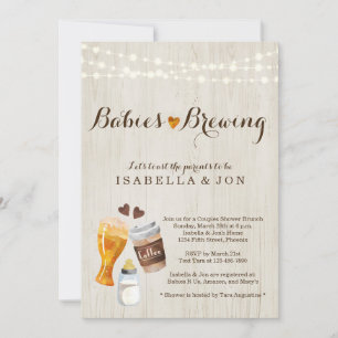 Baby Brewing Twins Couple's Baby Shower Invitation